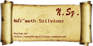 Németh Szilviusz névjegykártya